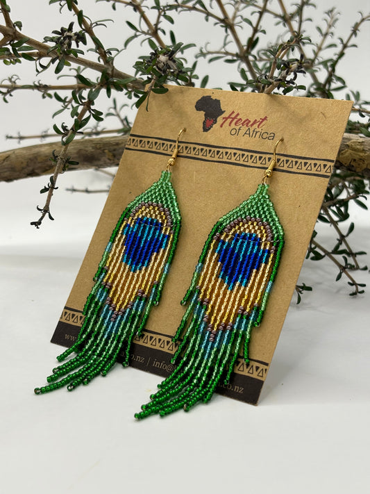 EARRINGS: Tassels PEACOCK