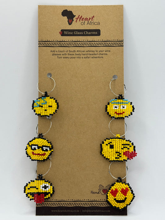 WINE GLASS CHARMS: Emoji