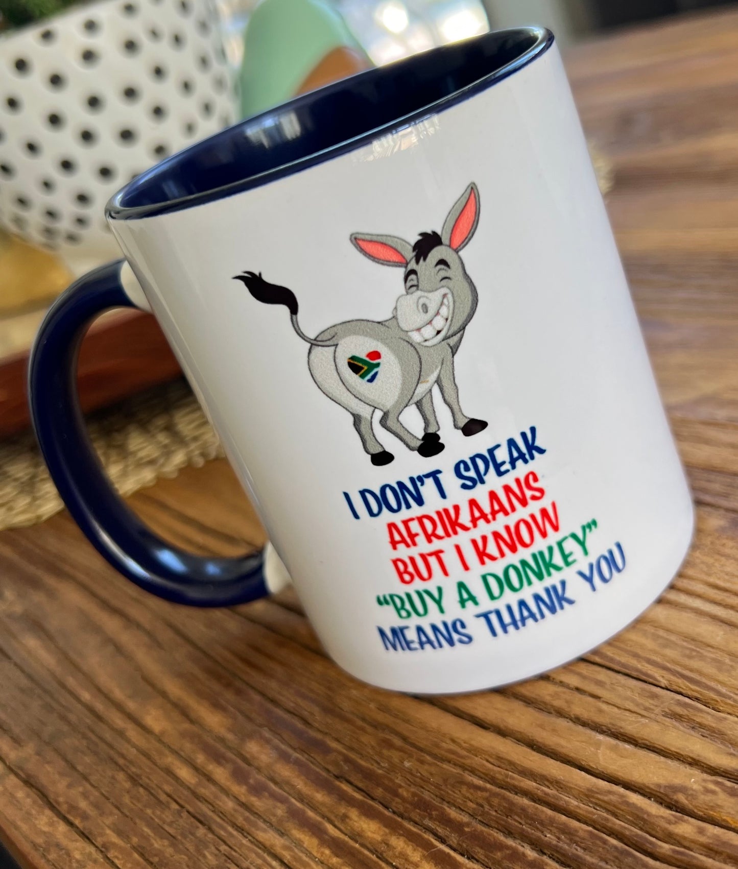 MUG: Novelty - 'Buy A Donkey' / Baie Dankie