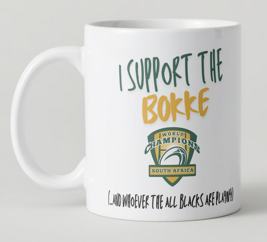 MUG: Novelty - I support the BOKKE (...and whoever the All Blacks are playing!)